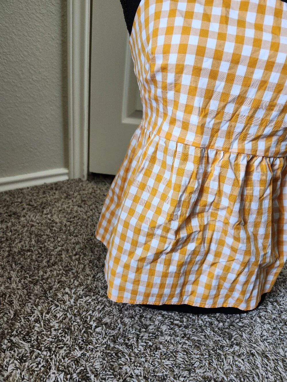J Crew Orange Gingham Spaghetti-Strap Women’s Top 6